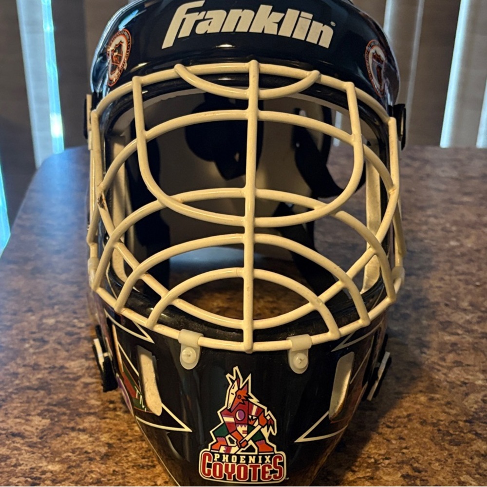 Vintage Franklin Phoenix Coyotes Black Hockey Goalie Mask